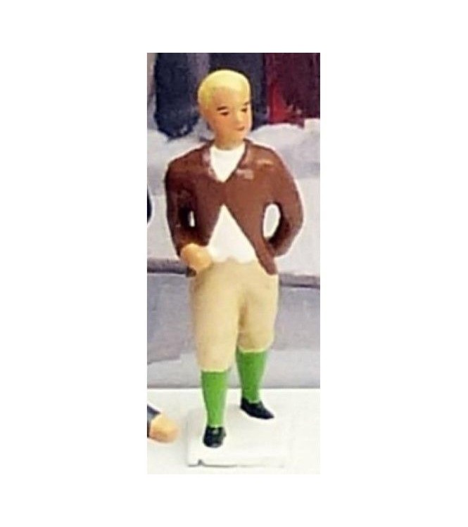 garçon en veste marron et pantalon beige (diorama ''la bataille de boules de nei