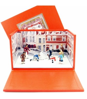 petit diorama ''la bataille de boules de neige'' (8 p.)