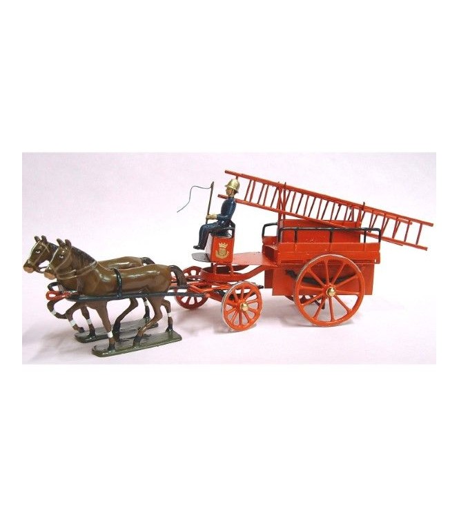 Echelles sur voiture hippomobile (2 chevaux, 1 pers.) en boite rouge