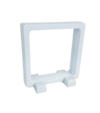 présentoir, effet suspendu, blanc 11x11 cm