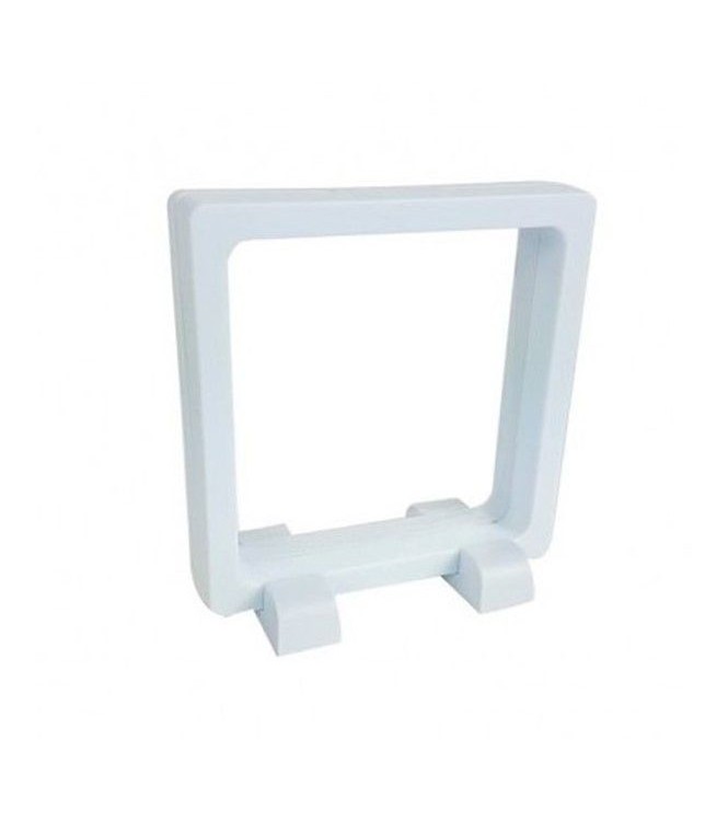 présentoir, effet suspendu, blanc 9x9 cm