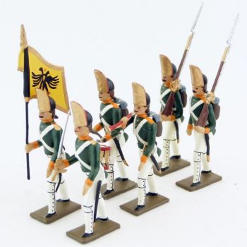 Grenadiers russes (régiment Pavlovski) (1807), ensemble de 6 figurines