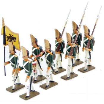 Grenadiers russes (régiment Pavlovski) (1807), ensemble de 8 figurines