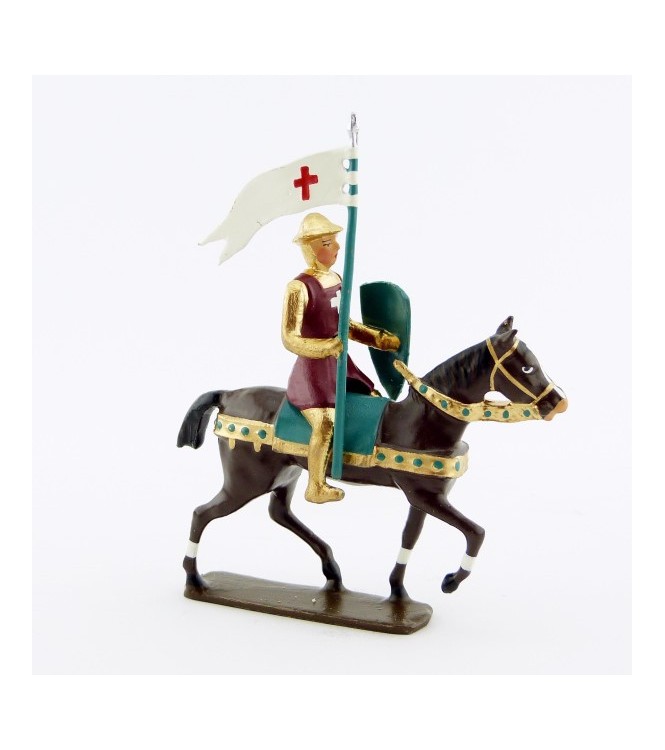 porte-étendard des croisés à cheval
