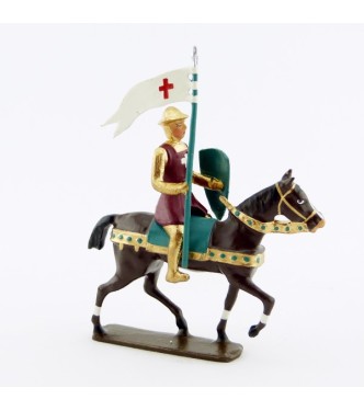 porte-étendard des croisés à cheval