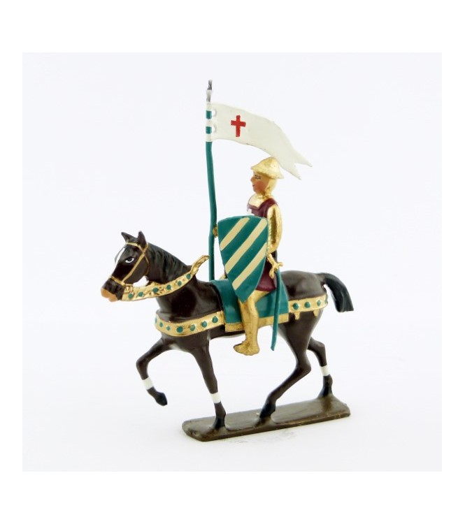 porte-étendard des croisés à cheval
