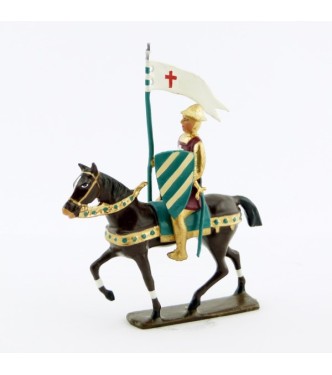 porte-étendard des croisés à cheval