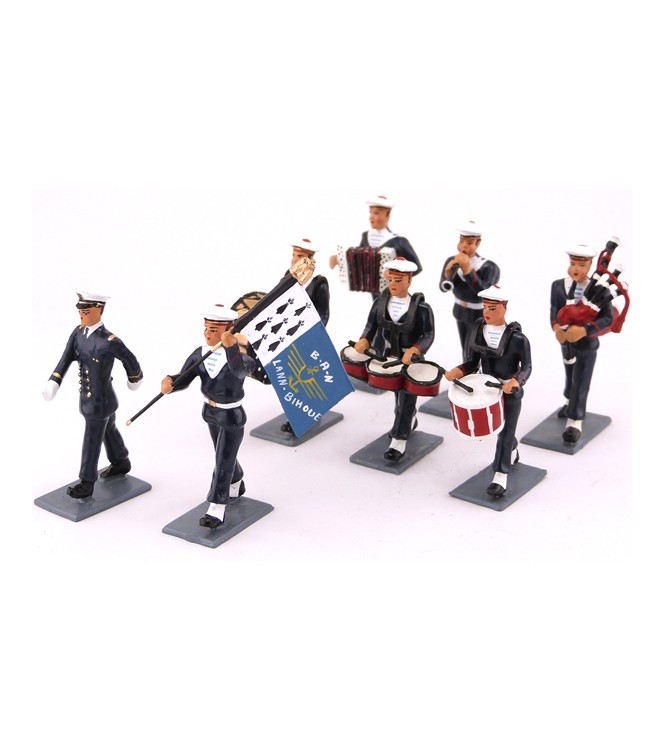 le Bagad de Lann-Bihoué, tenue d'hiver (ensemble de 8 figurines)
