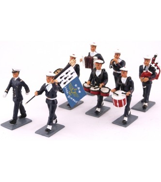 le Bagad de Lann-Bihoué, tenue d'hiver (ensemble de 8 figurines)