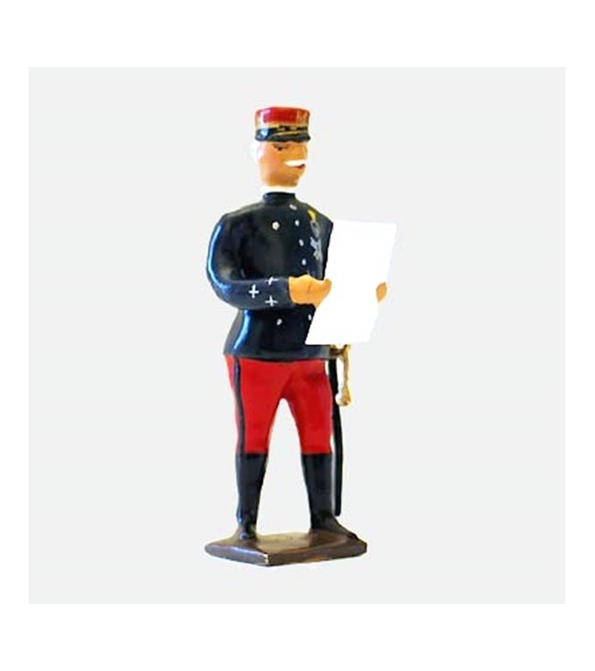 Maréchal Joffre (1852-1931), tunique noire, avec carte d'état-major