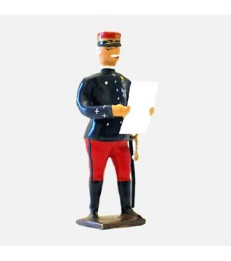Maréchal Joffre (1852-1931), tunique noire, avec carte d'état-major