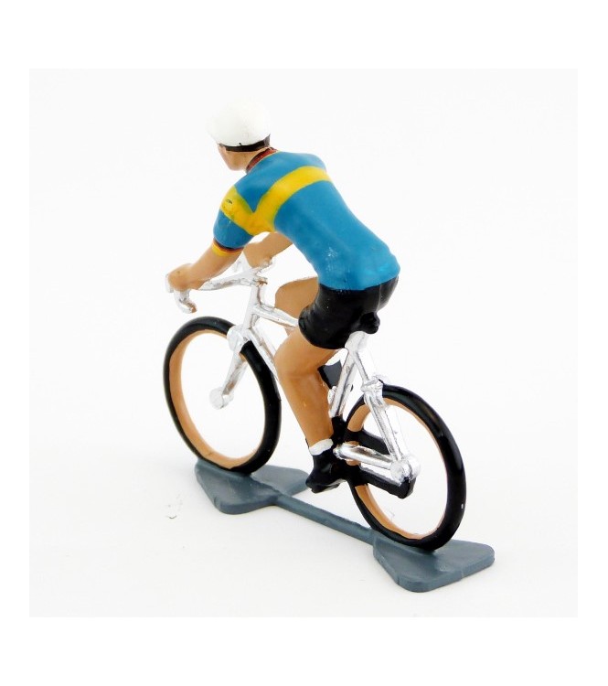cycliste, maillot bleu et jaune (Rokado 1972)