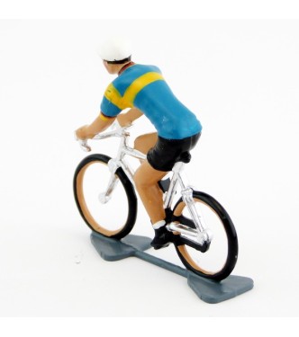 cycliste, maillot bleu et jaune (Rokado 1972)