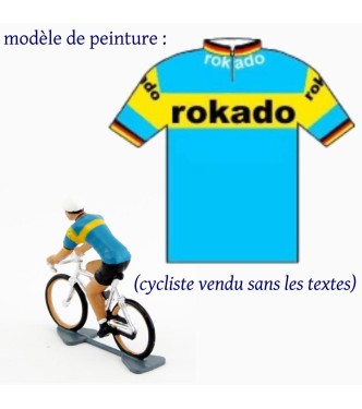 cycliste, maillot bleu et jaune (Rokado 1972)