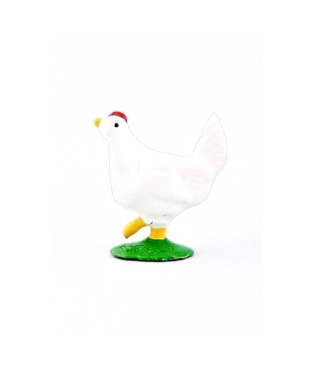 Poule blanche marchant