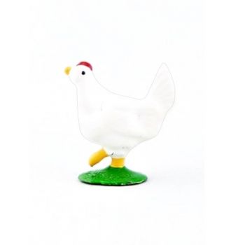 Poule blanche marchant