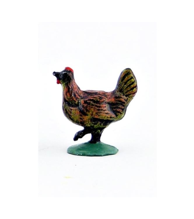 Poule noire marchant