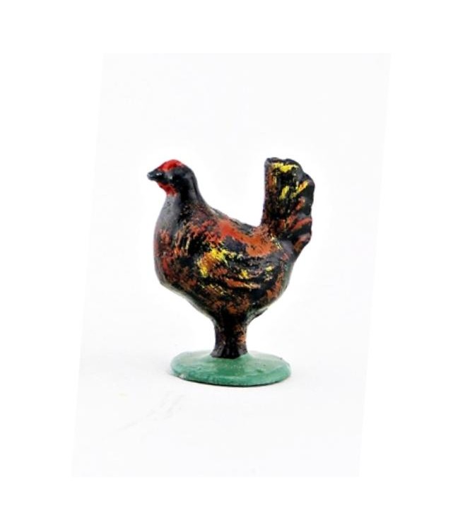Poule marron debout