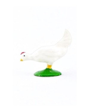 Poule blanche picorant
