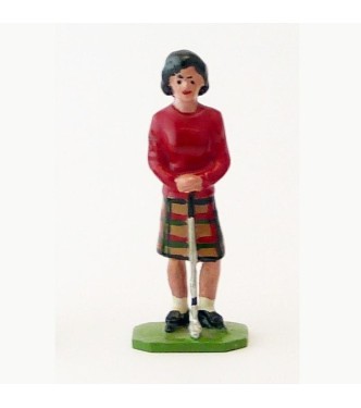 Golfeuse brune, pull rouge - Golfeurs (S.E.A)