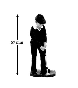 Golfeur au putting, pull jaune et blanc - Golfeurs (S.E.A)