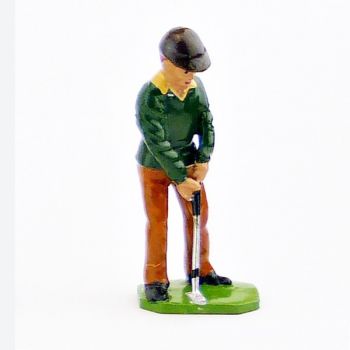 Golfeur au putting, pull vert - Golfeurs (S.E.A)