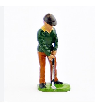 Golfeur au putting, pull vert - Golfeurs (S.E.A)