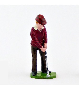 Golfeur au putting, pull Bordeaux - Golfeurs (S.E.A)
