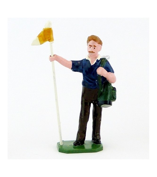 Caddy (ou Caddie) blond, pull bleu foncé, avec drapeau - Golfeurs (S.E.A)