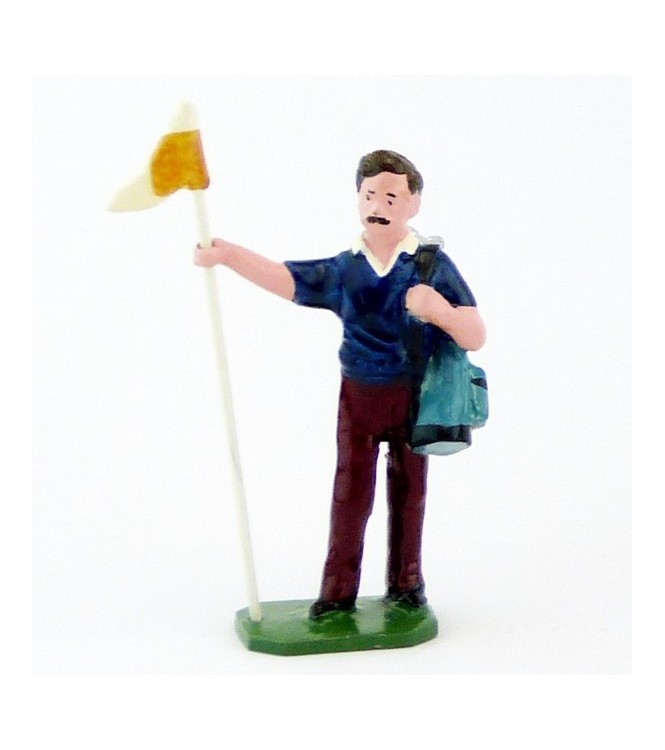 Caddy (ou Caddie) brun, pull bleu foncé, avec drapeau - Golfeurs (S.E.A)