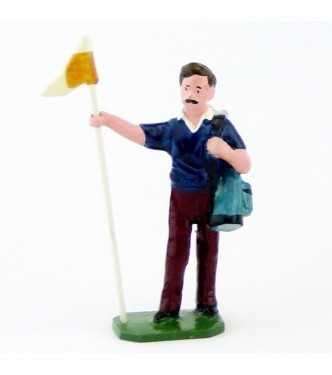 Caddy (ou Caddie) brun, pull bleu foncé, avec drapeau - Golfeurs (S.E.A)