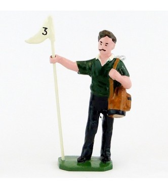 Caddy (ou Caddie), pull vert foncé, avec drapeau - Golfeurs (S.E.A)