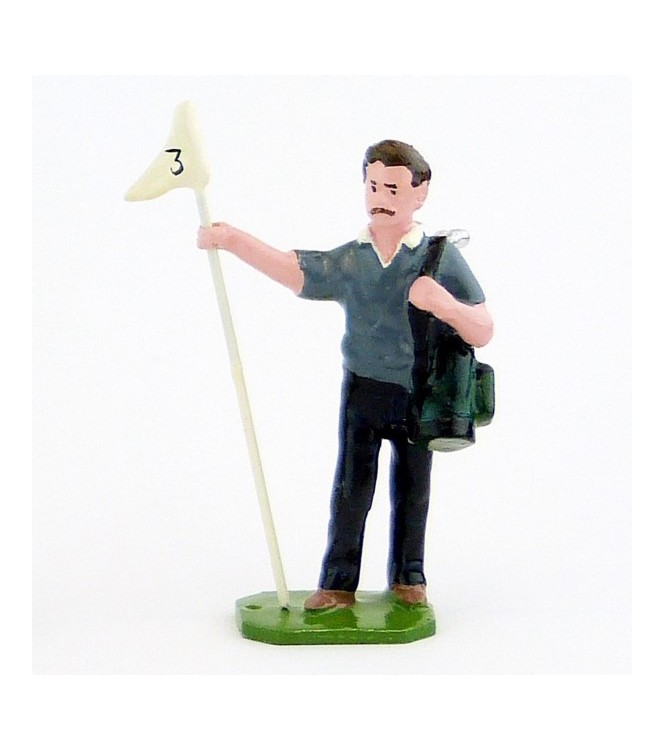 Caddy (ou Caddie), pull gris foncé, avec drapeau - Golfeurs (S.E.A)