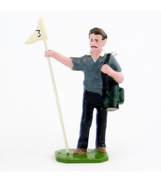 Caddy (ou Caddie), pull gris foncé, avec drapeau - Golfeurs (S.E.A)