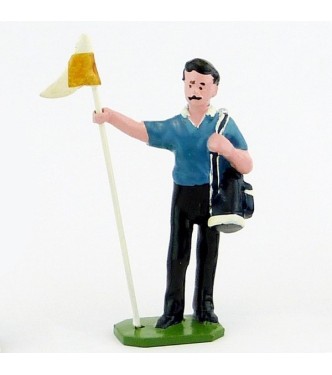 Caddy (ou Caddie) brun, pull bleu, avec drapeau - Golfeurs (S.E.A)