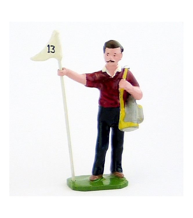 Caddy (ou Caddie), pull Bordeaux, avec drapeau - Golfeurs (S.E.A)