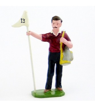 Caddy (ou Caddie), pull Bordeaux, avec drapeau - Golfeurs (S.E.A)