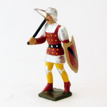 archer avec arbalète, tunique rouge à pois, cotte argent (8043A-006, 8043A-008)