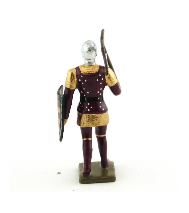 archer avec arbalète, tunique et bouclier Bordeaux, cotte or