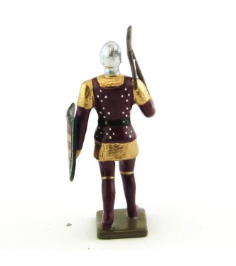 archer avec arbalète, tunique et bouclier Bordeaux, cotte or