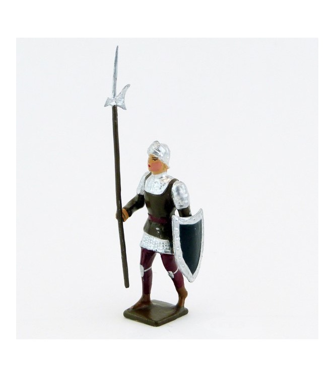 archer avec hallebarde, tunique marron sur cotte argent, bouclier no (8043A-001)