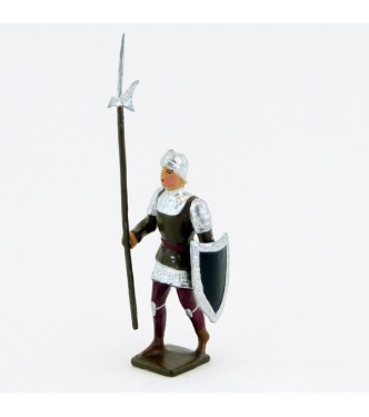 archer avec hallebarde, tunique marron sur cotte argent, bouclier no (8043A-001)