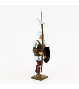 archer avec hallebarde, tunique marron sur cotte argent, bouclier no (8043A-001)
