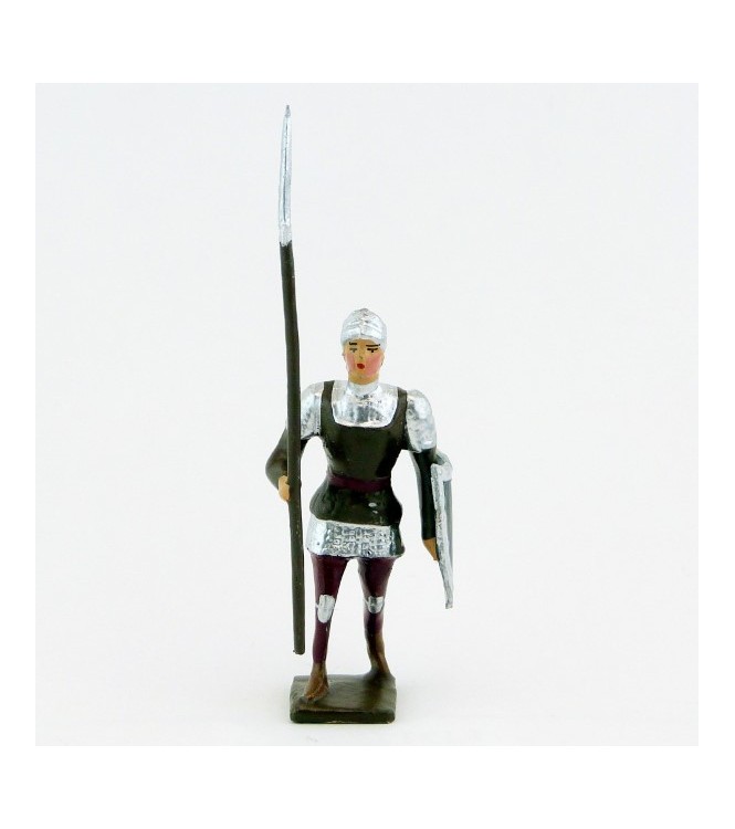 archer avec hallebarde, tunique marron sur cotte argent, bouclier no (8043A-001)