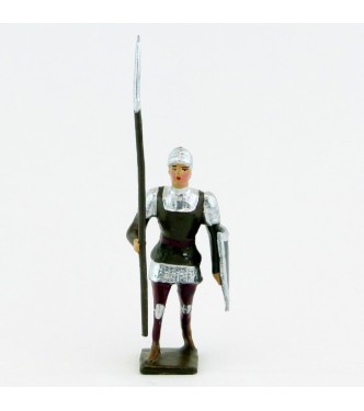 archer avec hallebarde, tunique marron sur cotte argent, bouclier no (8043A-001)
