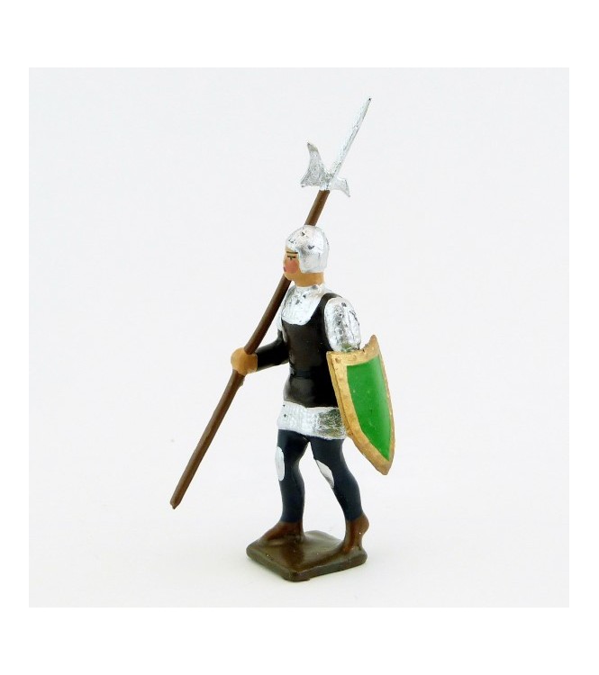 archer avec hallebarde, tunique marron sur cotte argent, bouclier no (8043A-005)