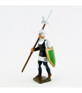 archer avec hallebarde, tunique marron sur cotte argent, bouclier no (8043A-005)