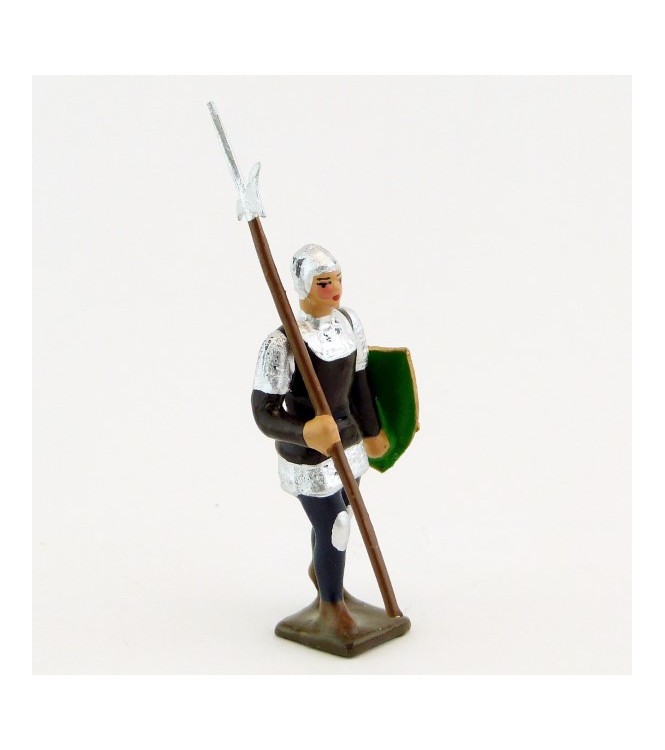 archer avec hallebarde, tunique marron sur cotte argent, bouclier no (8043A-005)