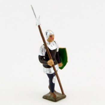 archer avec hallebarde, tunique marron sur cotte argent, bouclier no (8043A-005)