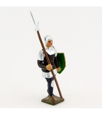 archer avec hallebarde, tunique marron sur cotte argent, bouclier no (8043A-005)